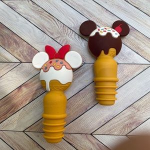 Adorable Sundae Mickey and Minnie Wine Stoppers